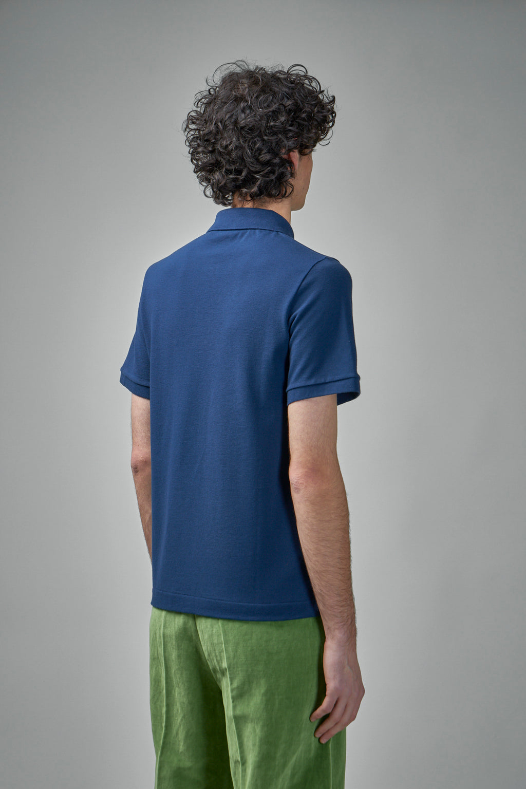 Cotton Piqué Polo Shirt with V-Logo Embroidery