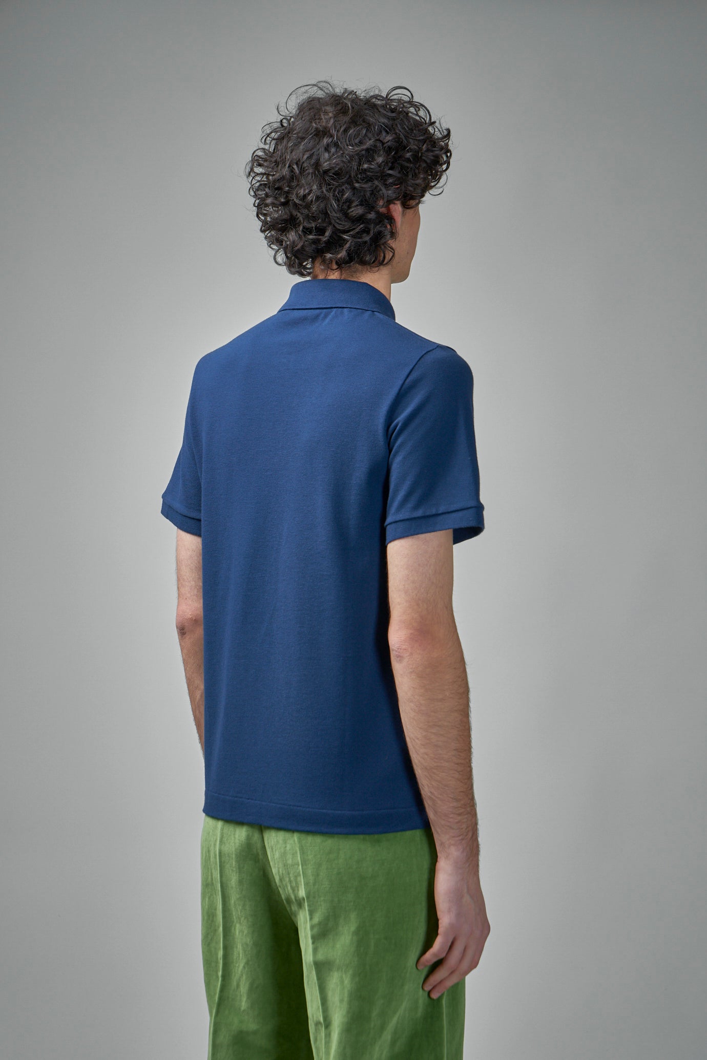 Cotton Piqué Polo Shirt with V-Logo Embroidery