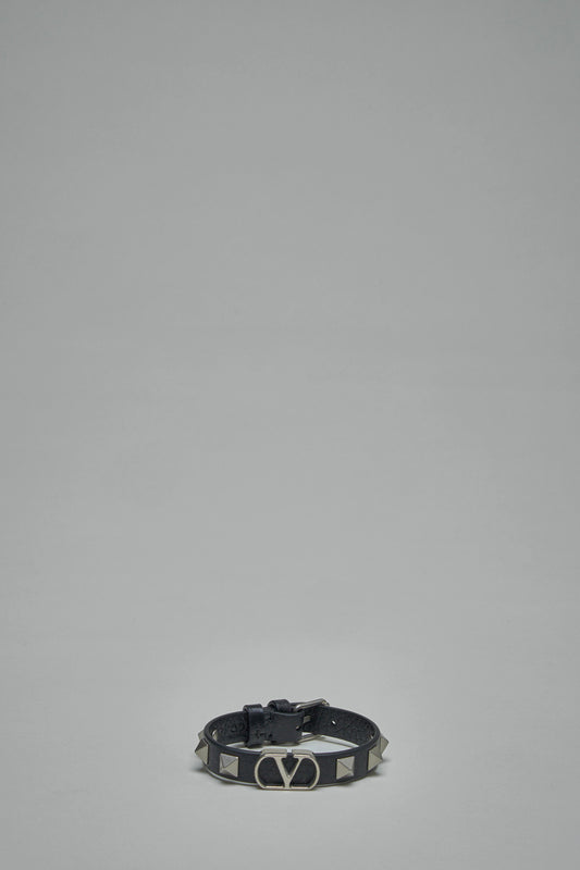 V-Logo Signature Grainy Calfskin Bracelet