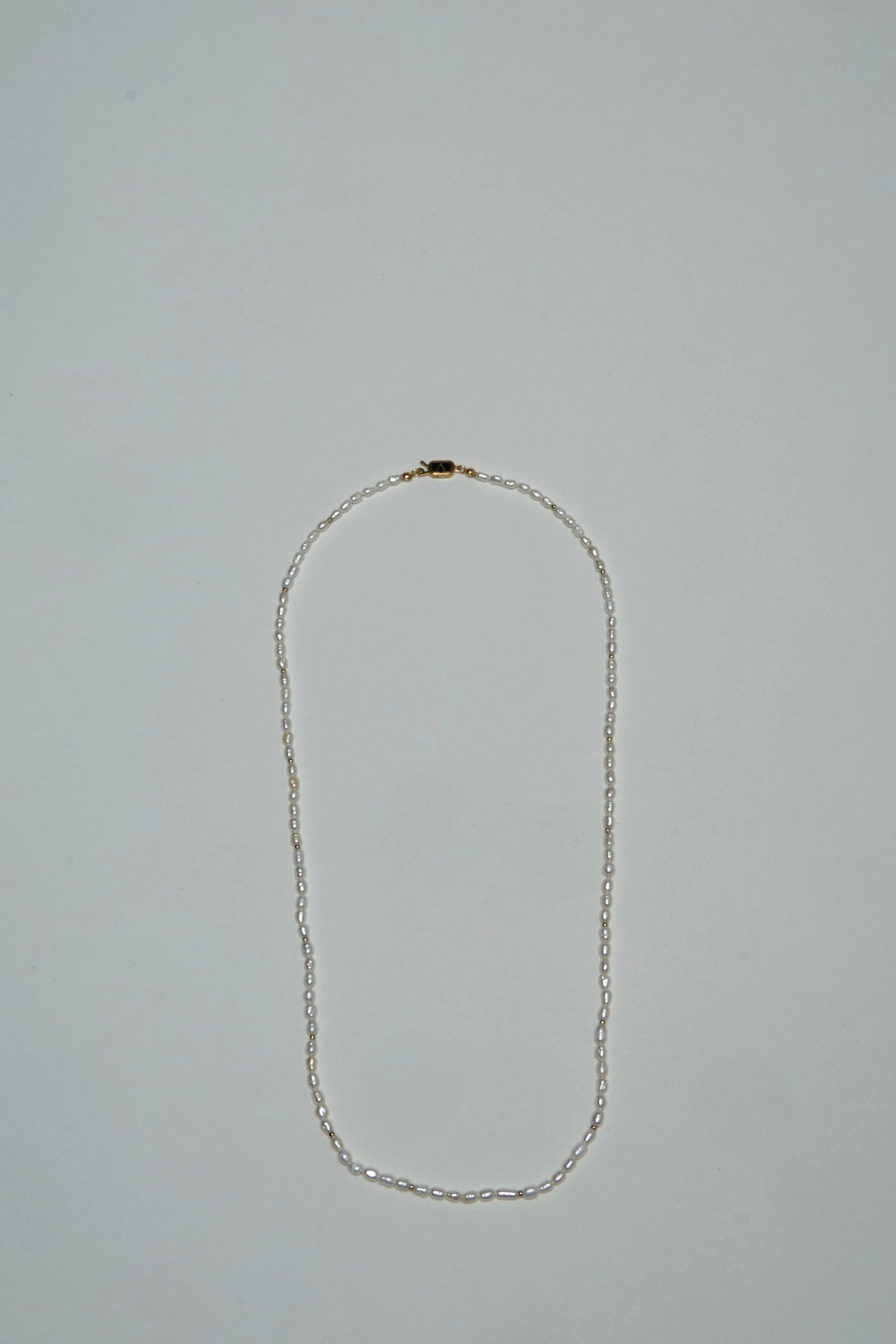 Ovalette Necklace in Metal, Pearls and Enamel