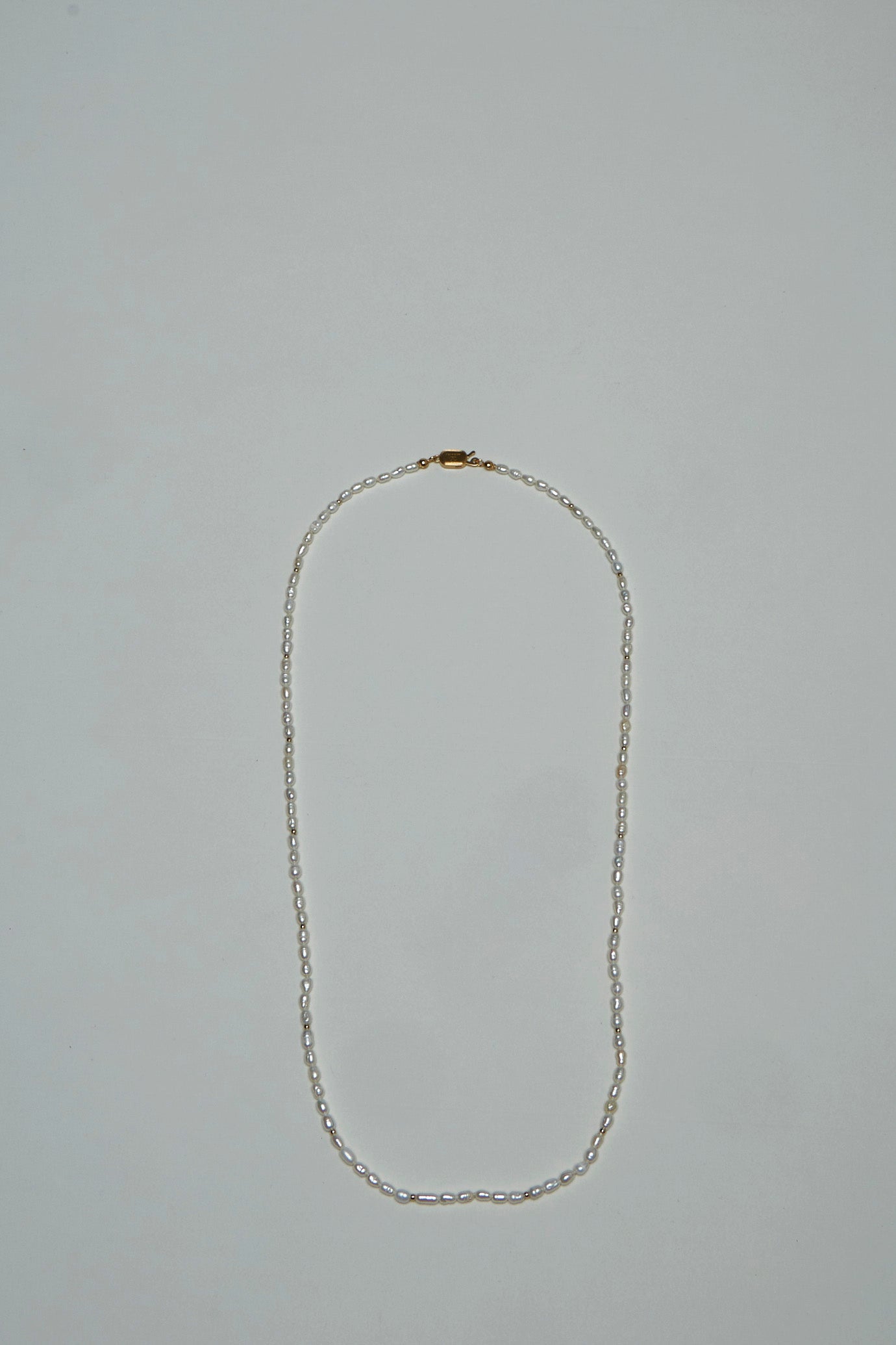 Ovalette Necklace in Metal, Pearls and Enamel