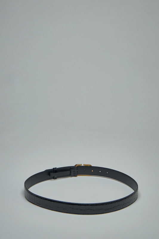 V-Logo Signature Crocodile Belt