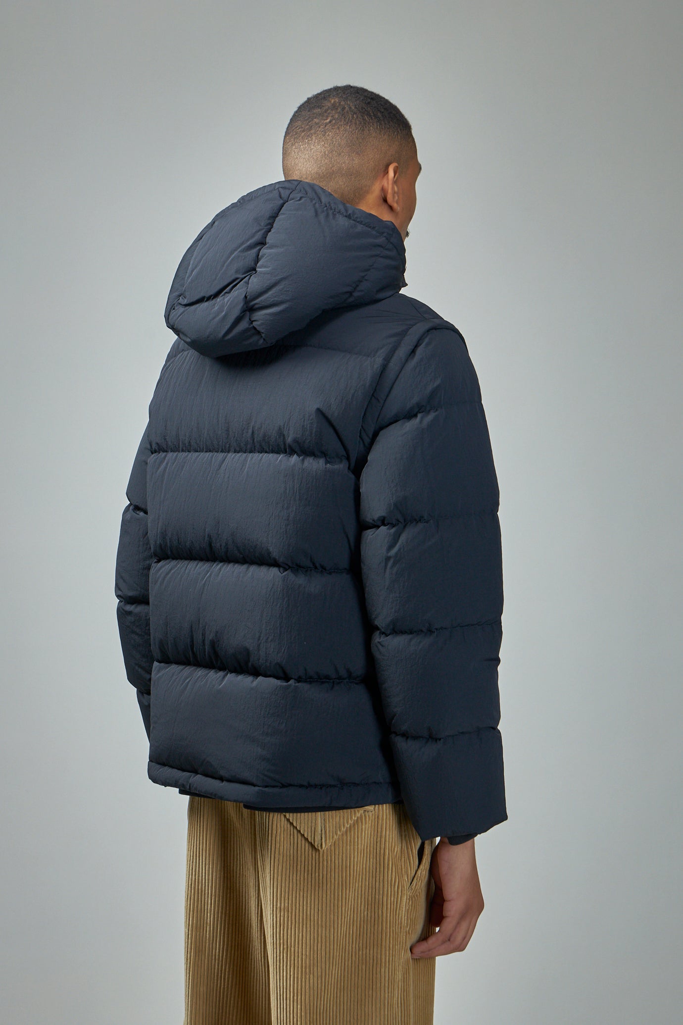 Detachable Sleeve Nylon Puffer Jacket