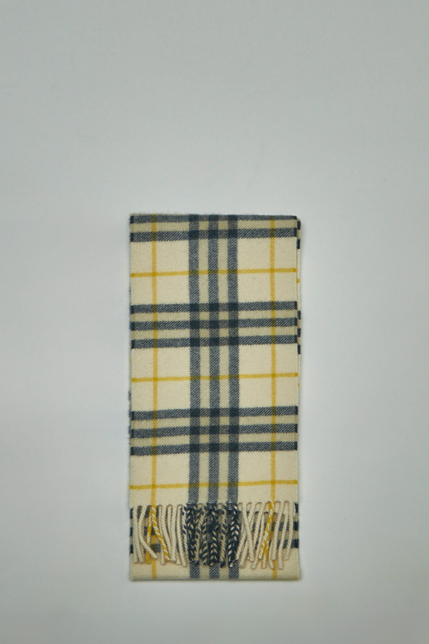 Narrow Check Cashmere Scarf