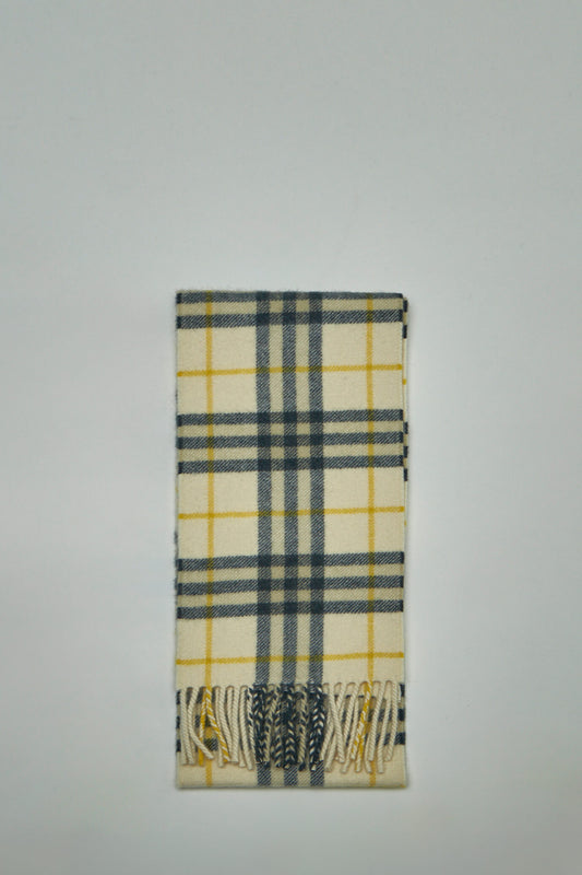 Narrow Check Cashmere Scarf