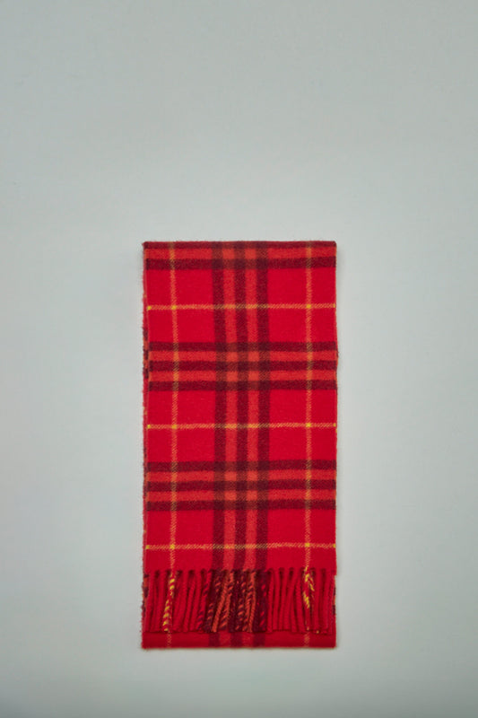 Narrow Check Cashmere Scarf