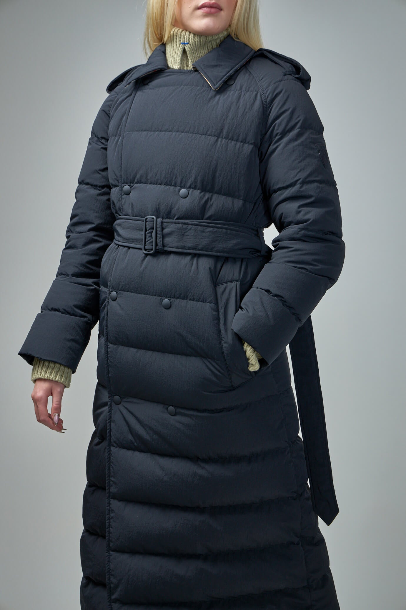 Long Nylon Puffer Coat