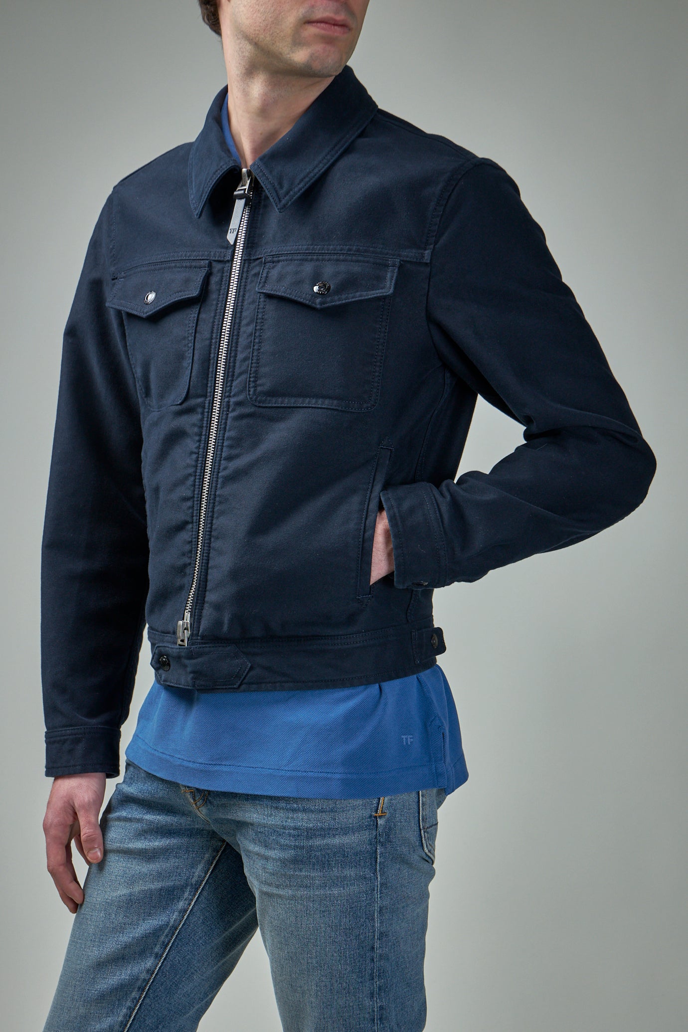 Brushed Cotton Satin Battle Jacket