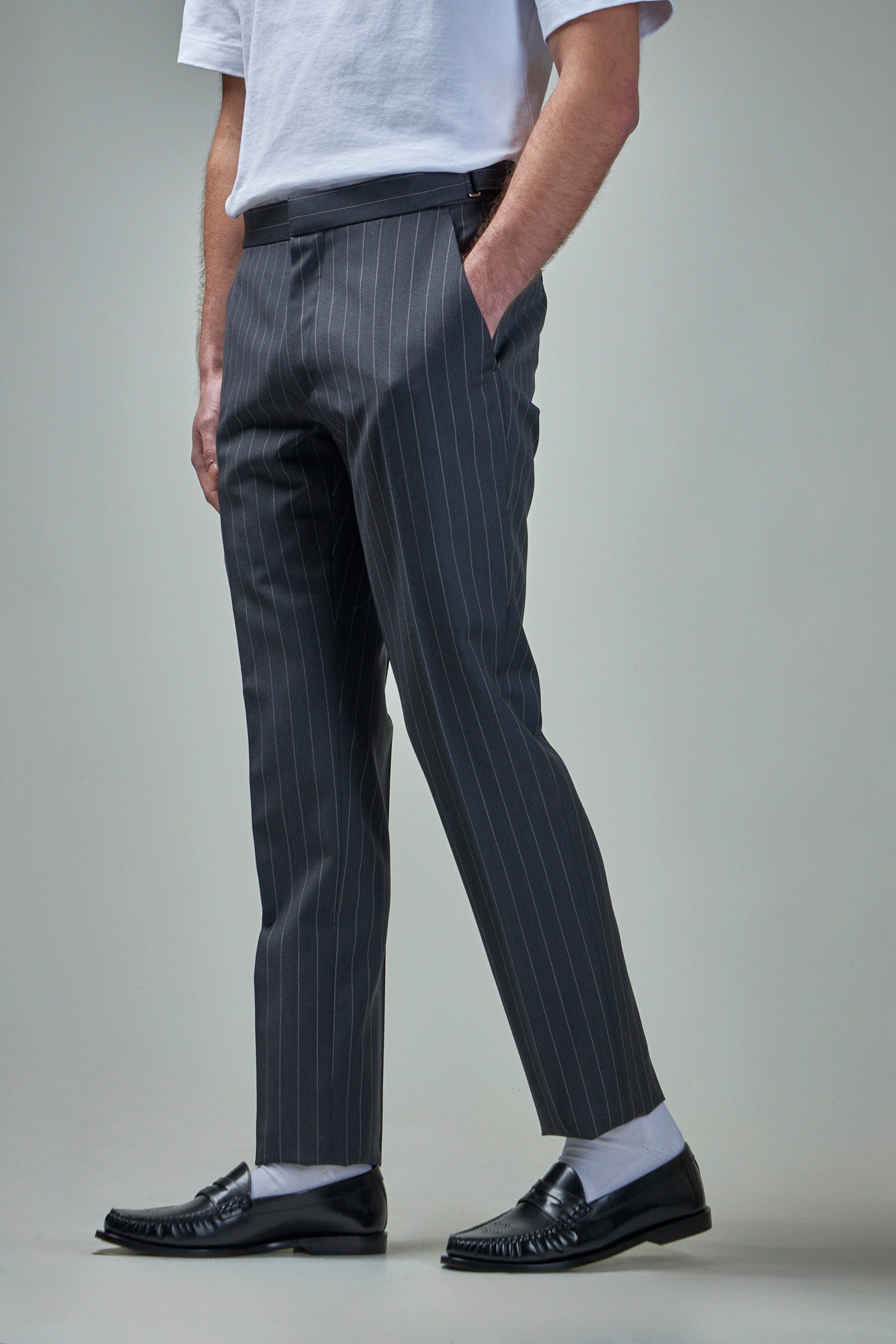 Sharp Stripe Dyllan Trouser Side Adjuster Slant Pocket