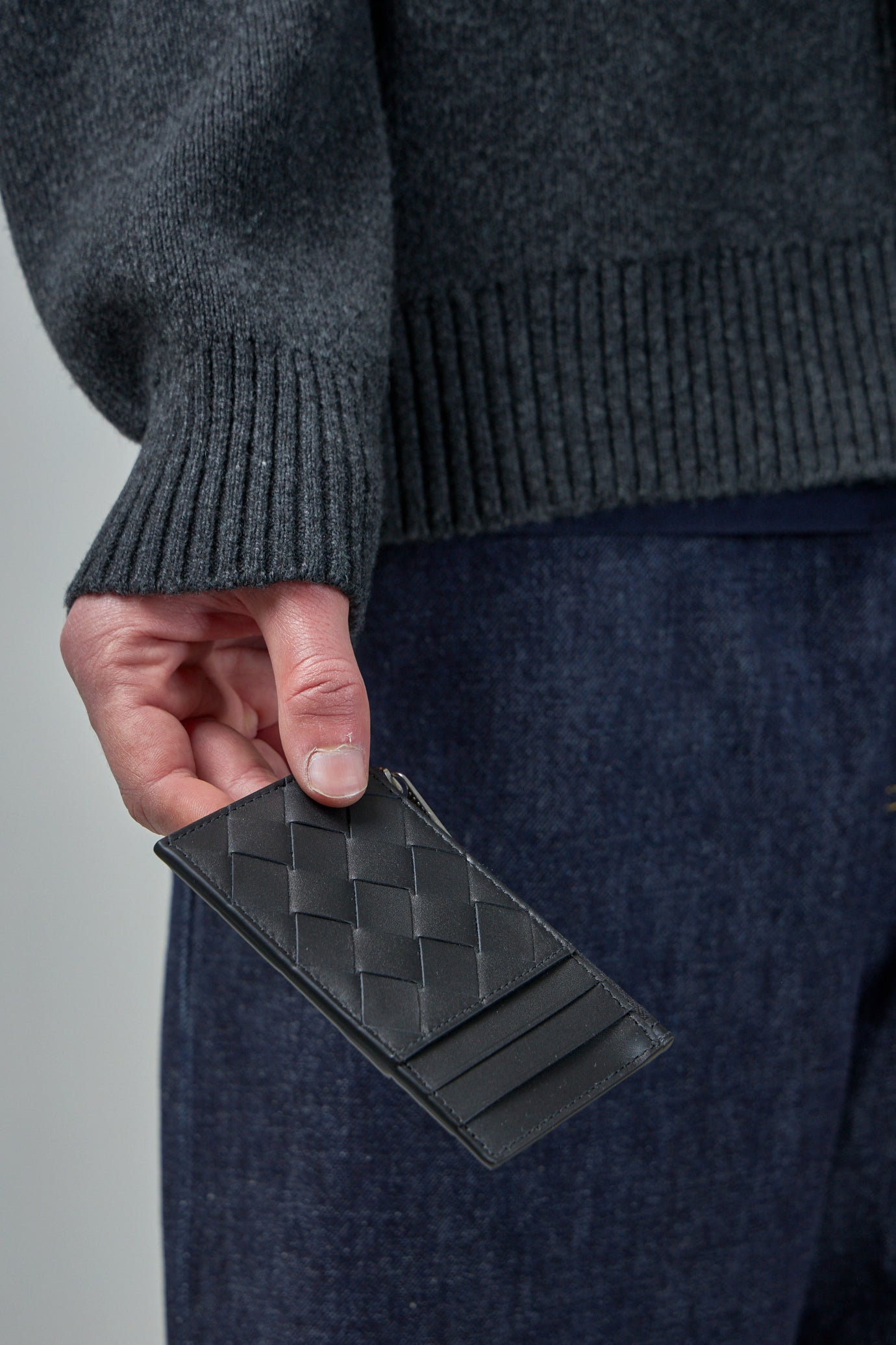 Intrecciato Zipped Card Case