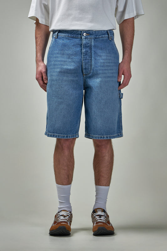 Vintage Indigo Cargo Denim Shorts