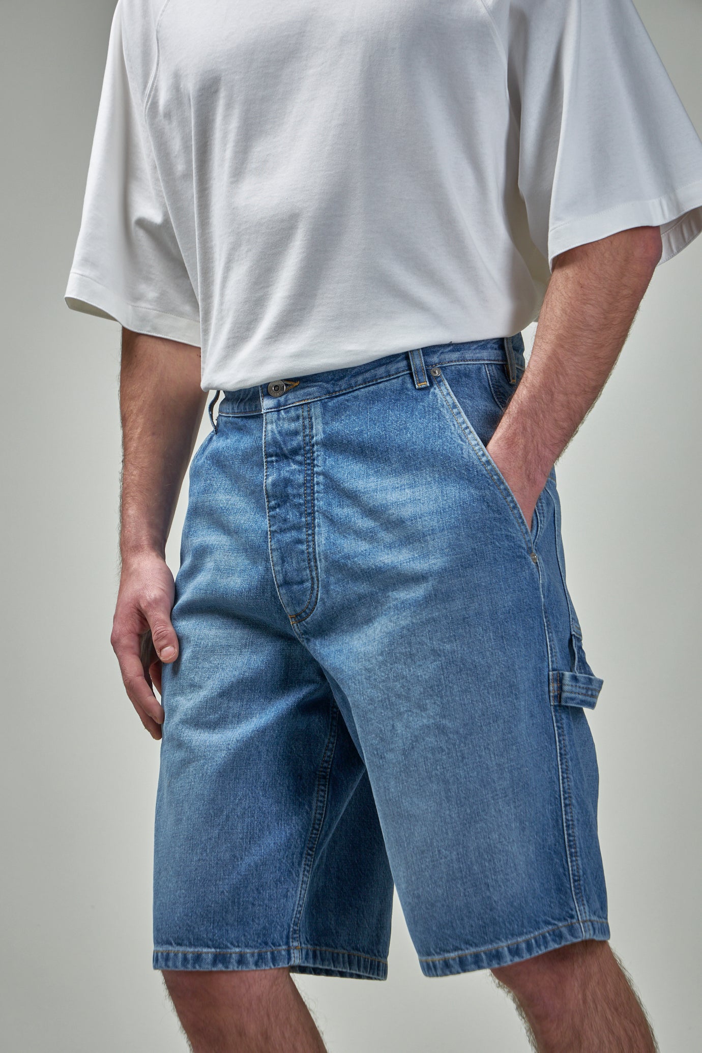 Vintage Indigo Cargo Denim Shorts