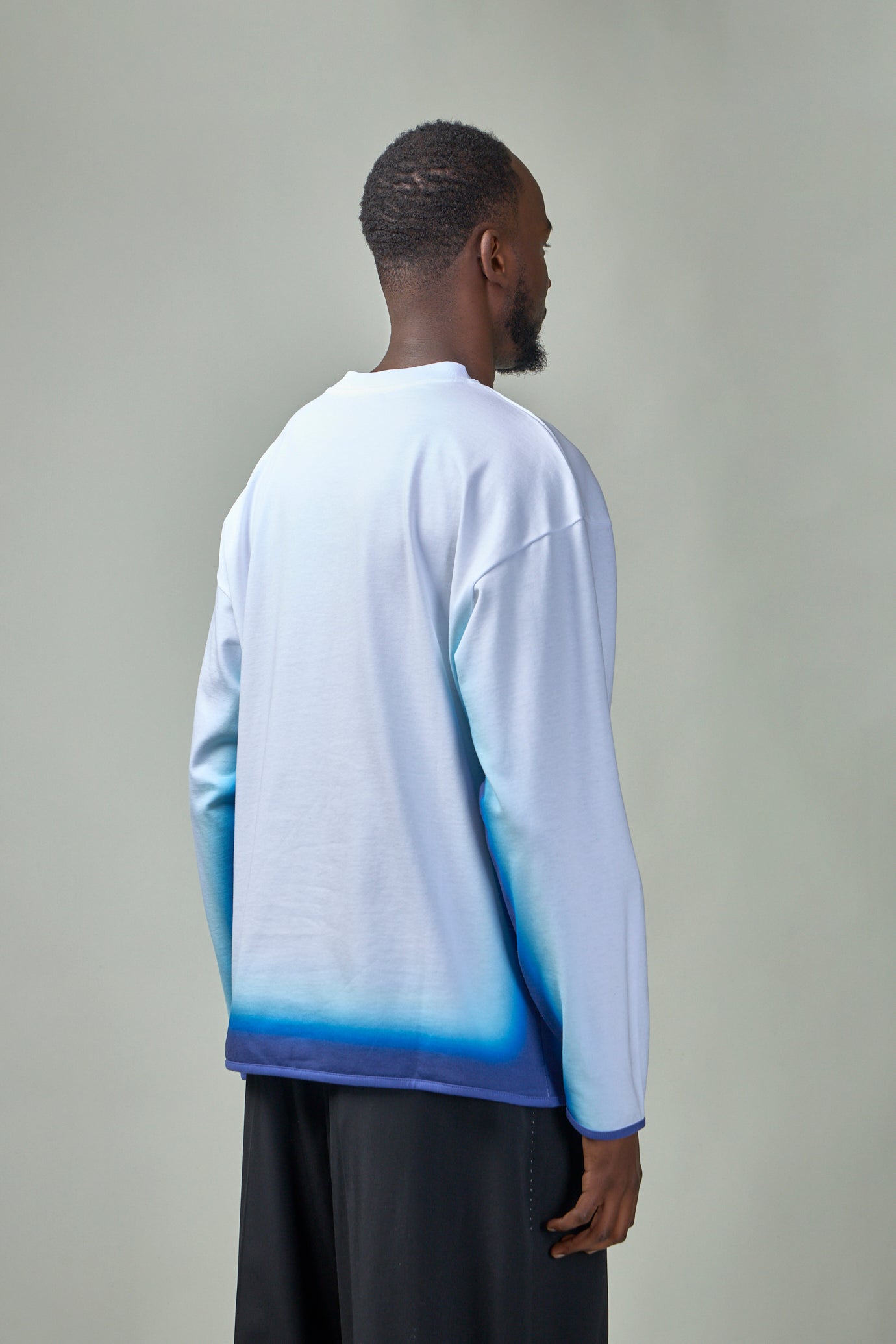 Spray Dye Gradient Faded Logo Long Sleeve T-Shirt