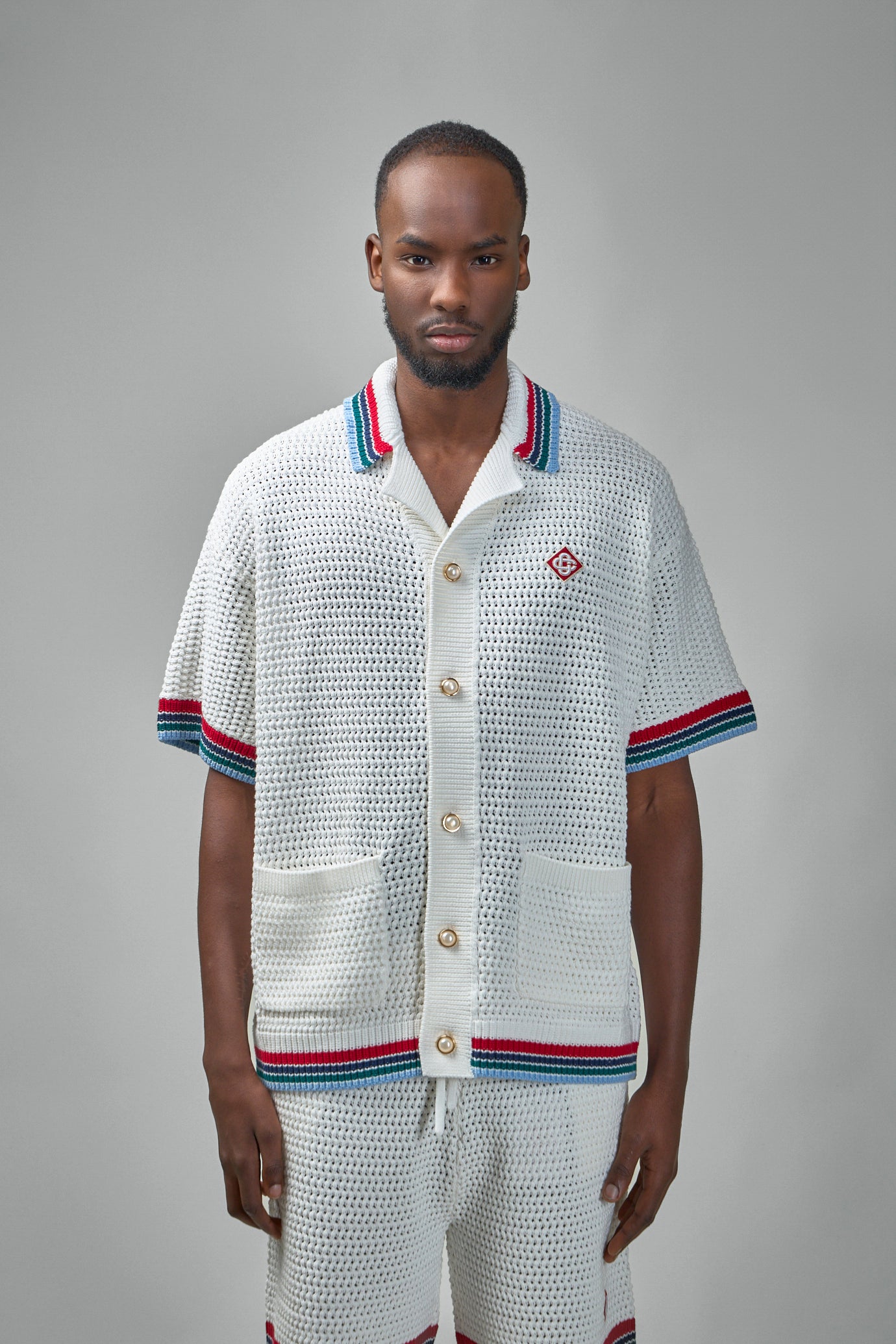 Sporty Faux Crochet Shirt