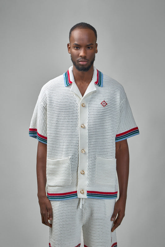 Sporty Faux Crochet Shirt