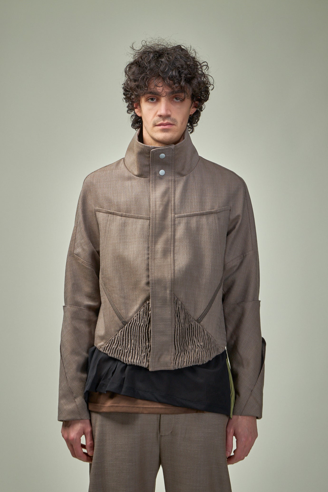 Zafar Cropped Jacket Herringbone Wool