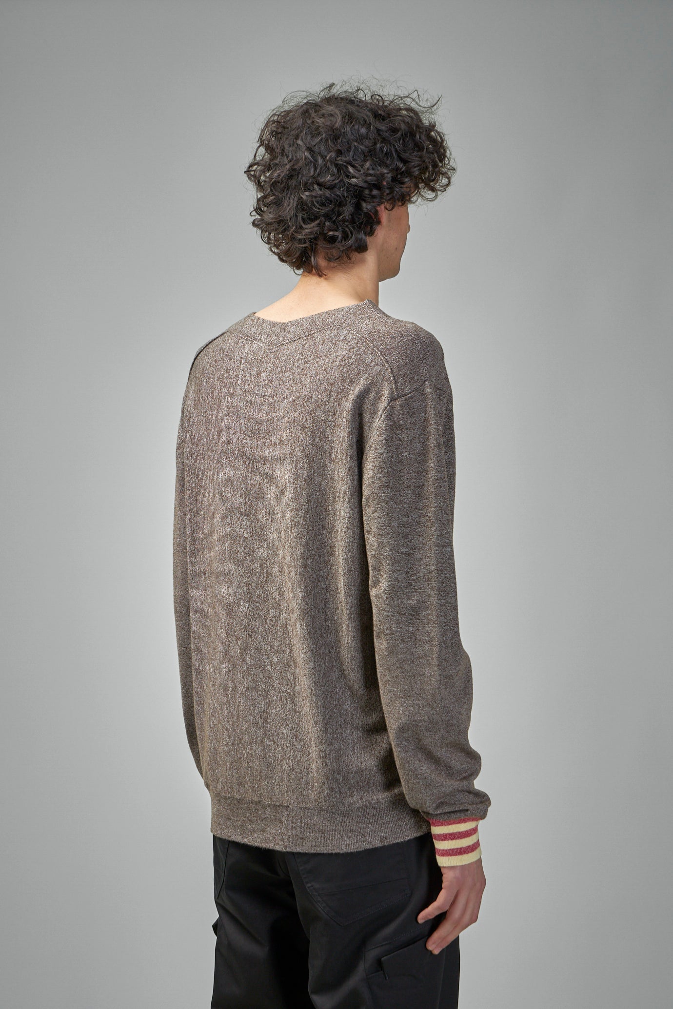 KKSS25KN02-107 Ostro Pullover Poly/ Kaschmir braun melange/ rot/ creme