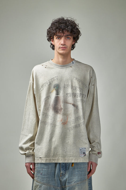 Distressed Long Sleeves Tee