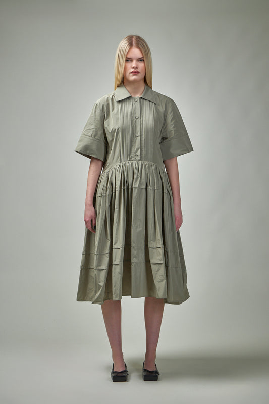 Pleated Shirt Dress