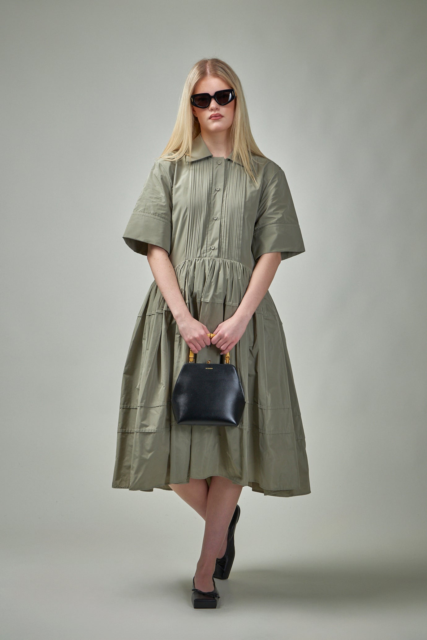 Pleated Shirt Dress