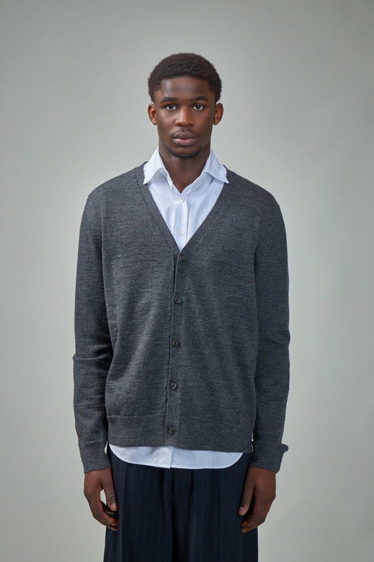 Elbow-Patch Knitted Cardigan