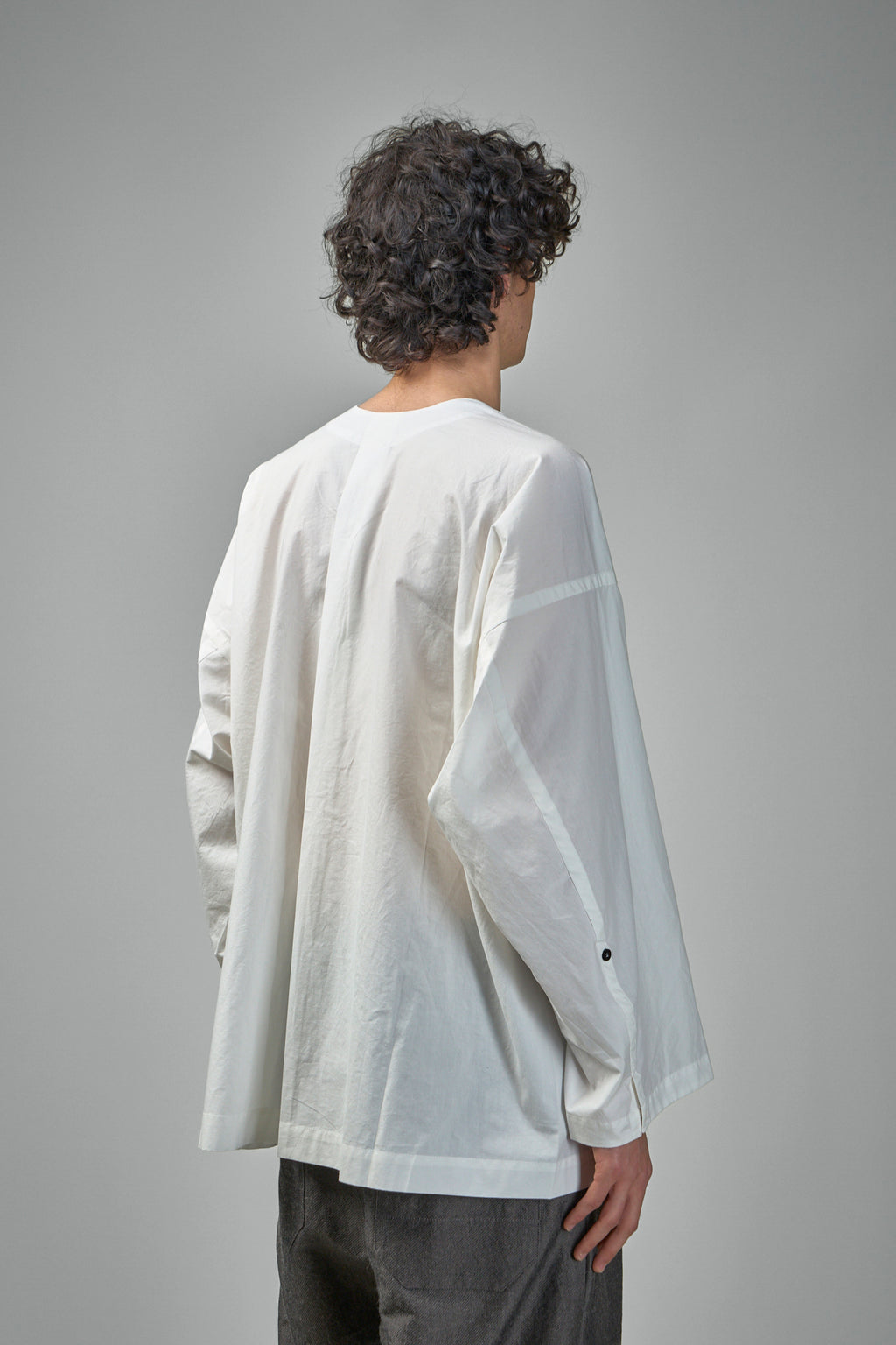 TUNIC#38 Oversized Long Sleeve Tunic With Roll-Up Sleeves Cotton Hemp Poplin