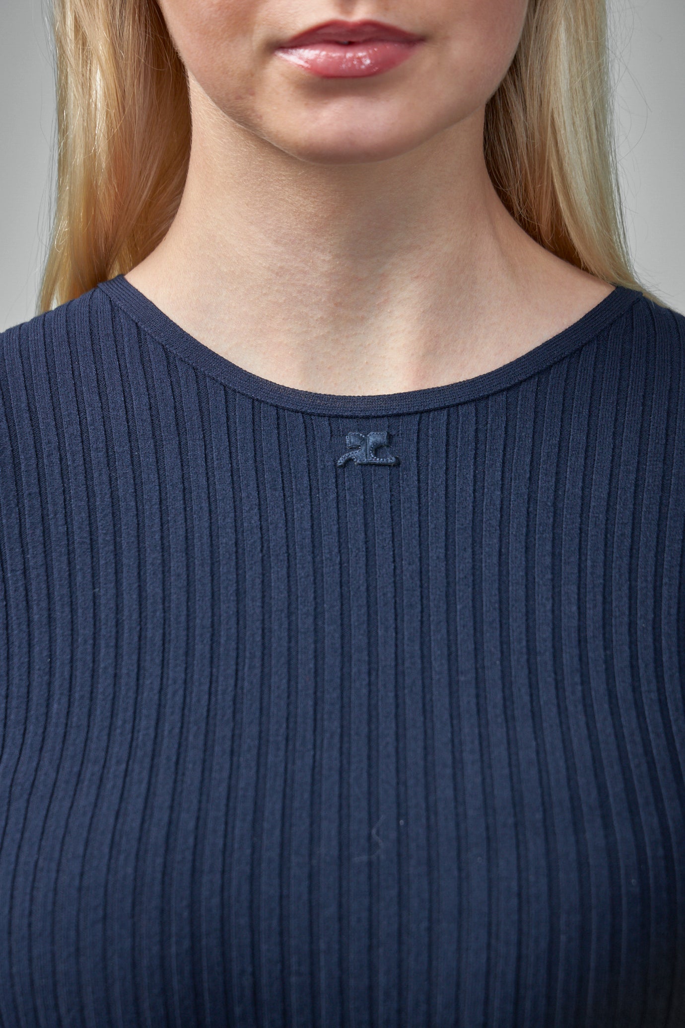 Sweater Lingerie Strap Rib Knit