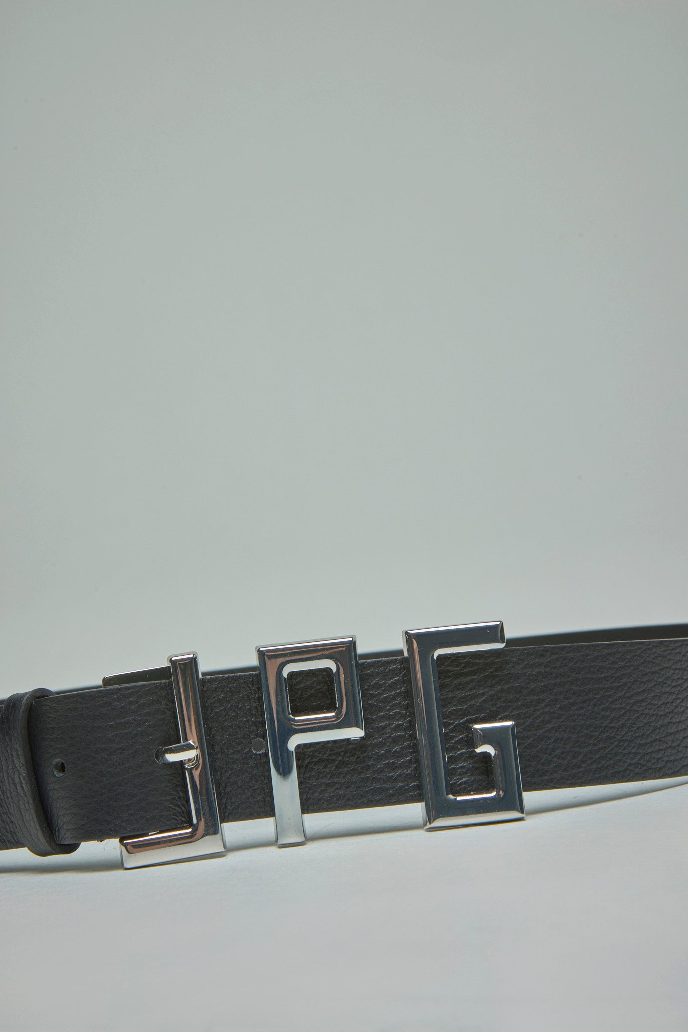 Calfskin Leather Belt with ''JPG'' Metal Letters