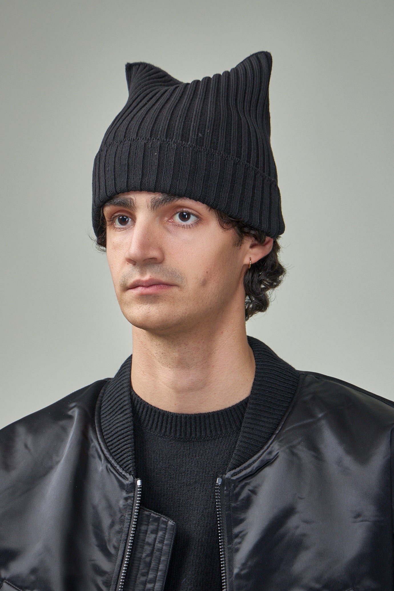 Ribbed Square Beanie