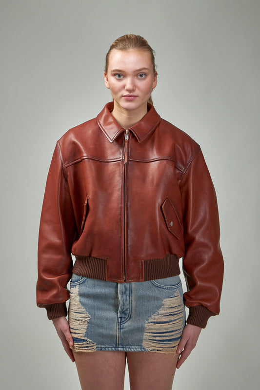 Leather Bomber Jacket