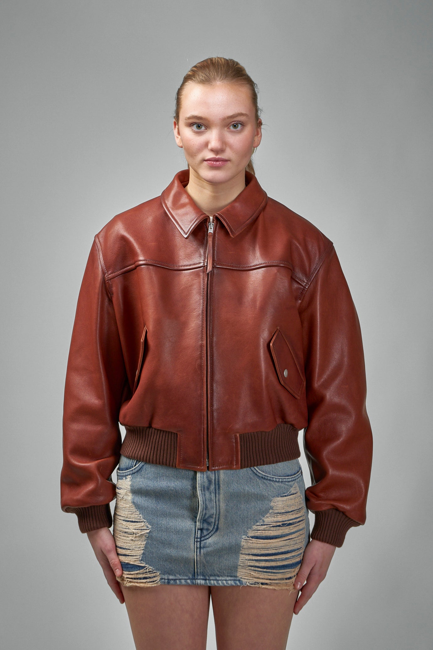 Leather Bomber Jacket