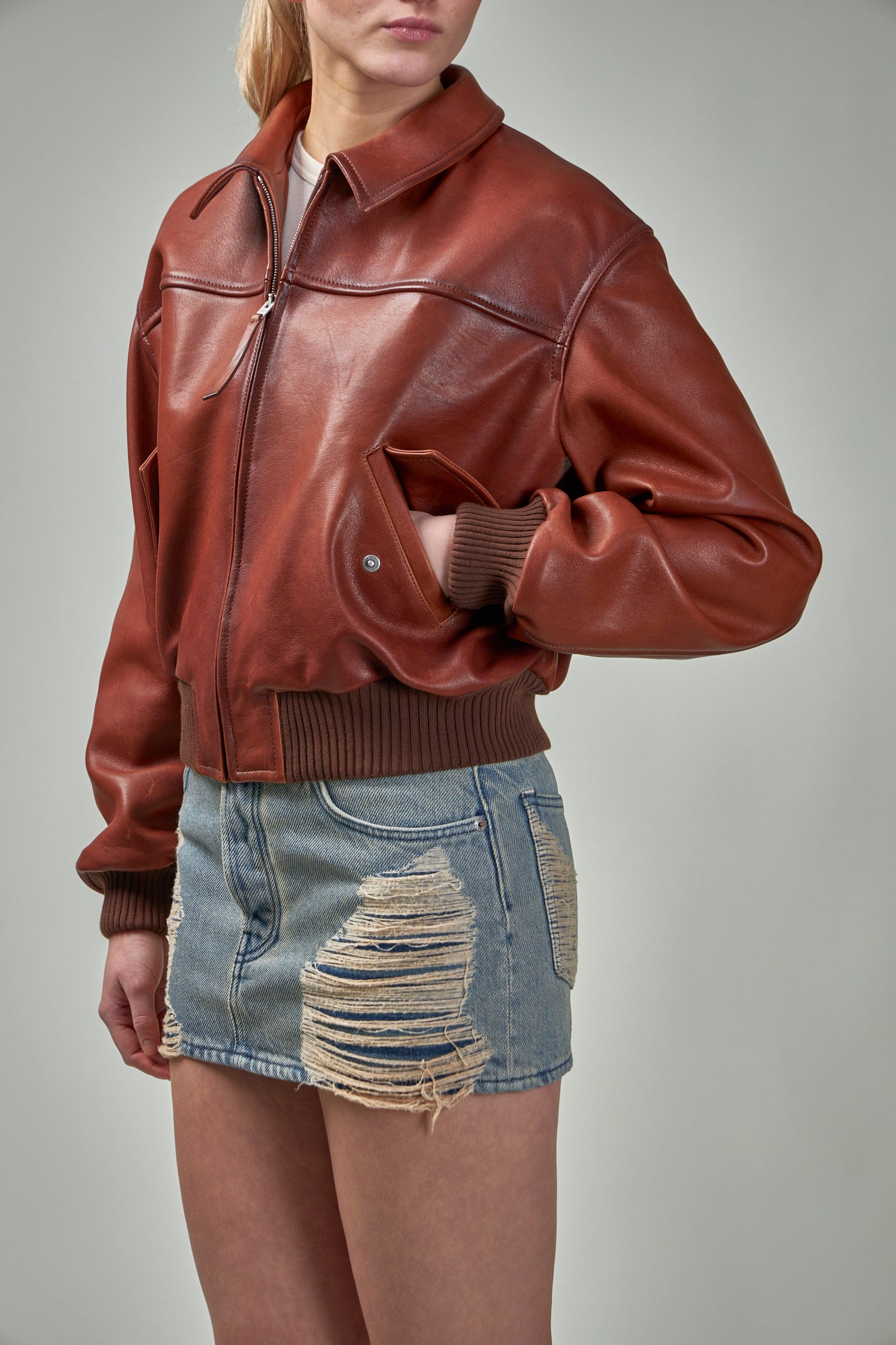 Leather Bomber Jacket