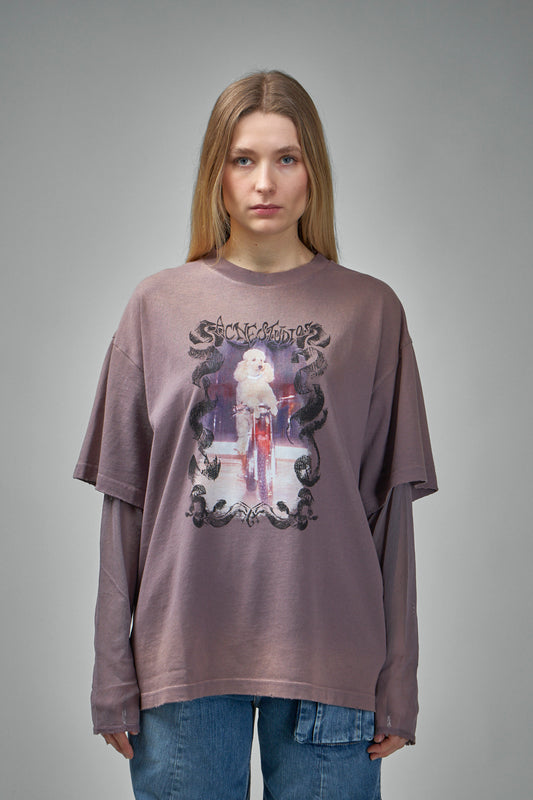 T-Shirt mit mehrlagigem Print