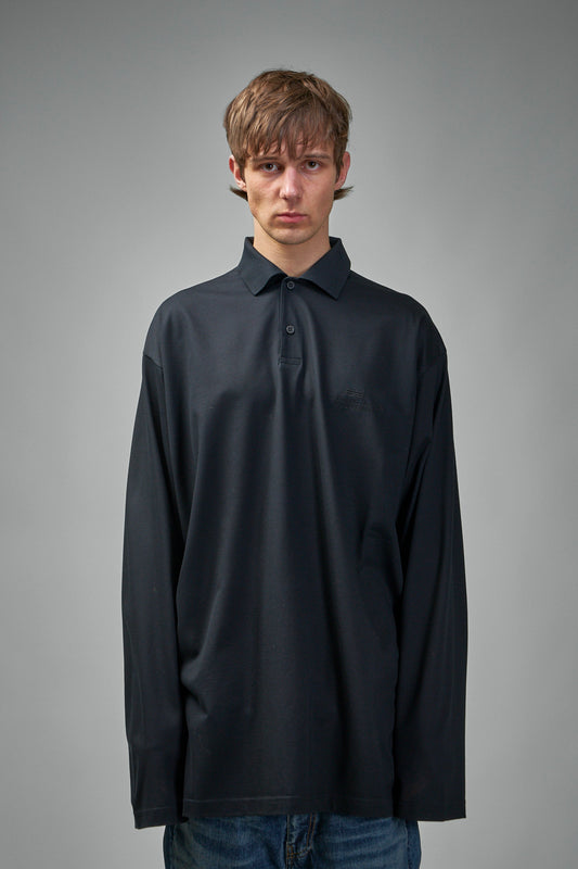806144 TRVW4 1000 L/S Polo/ schwarz