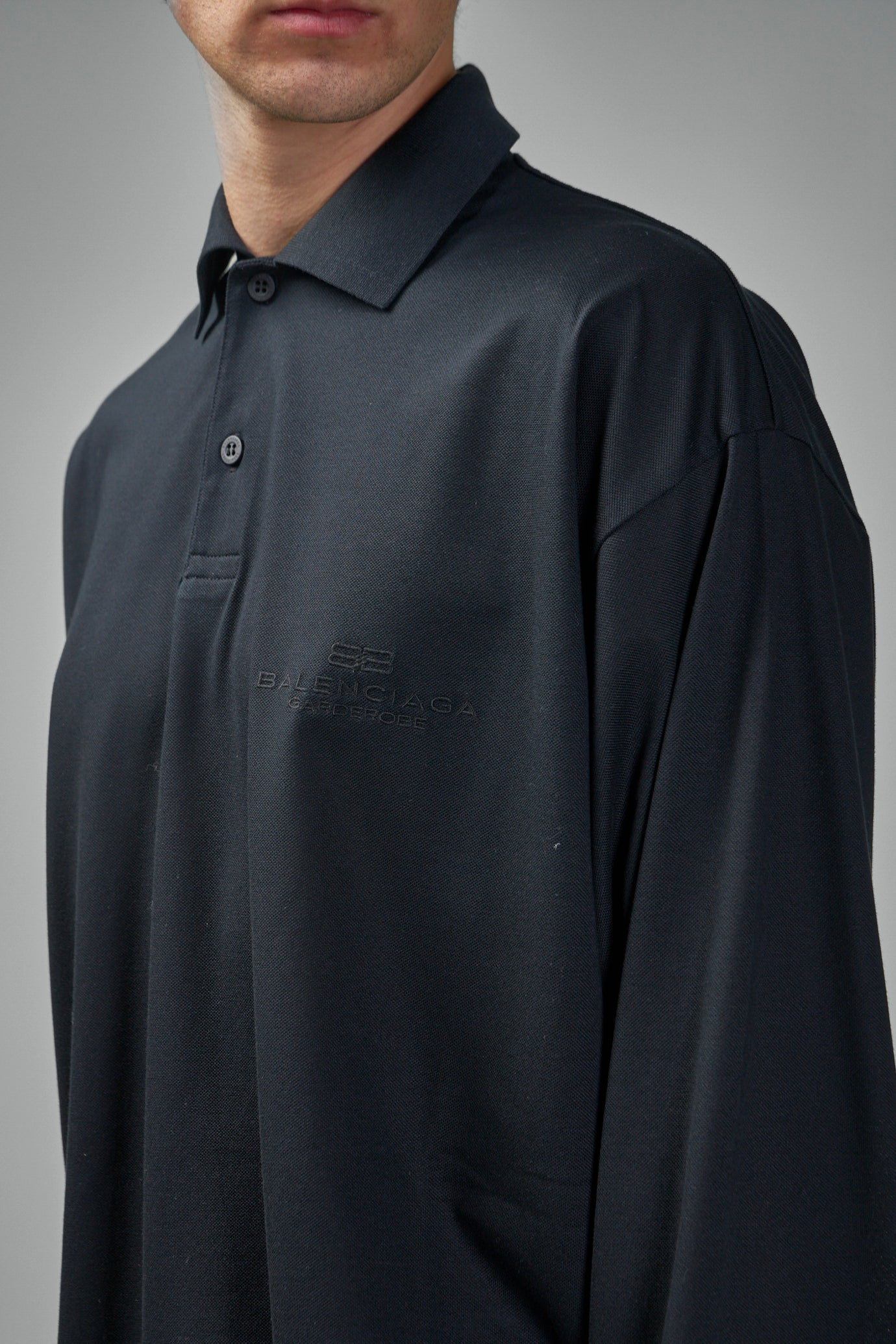 806144 TRVW4 1000 L/S Polo/ schwarz