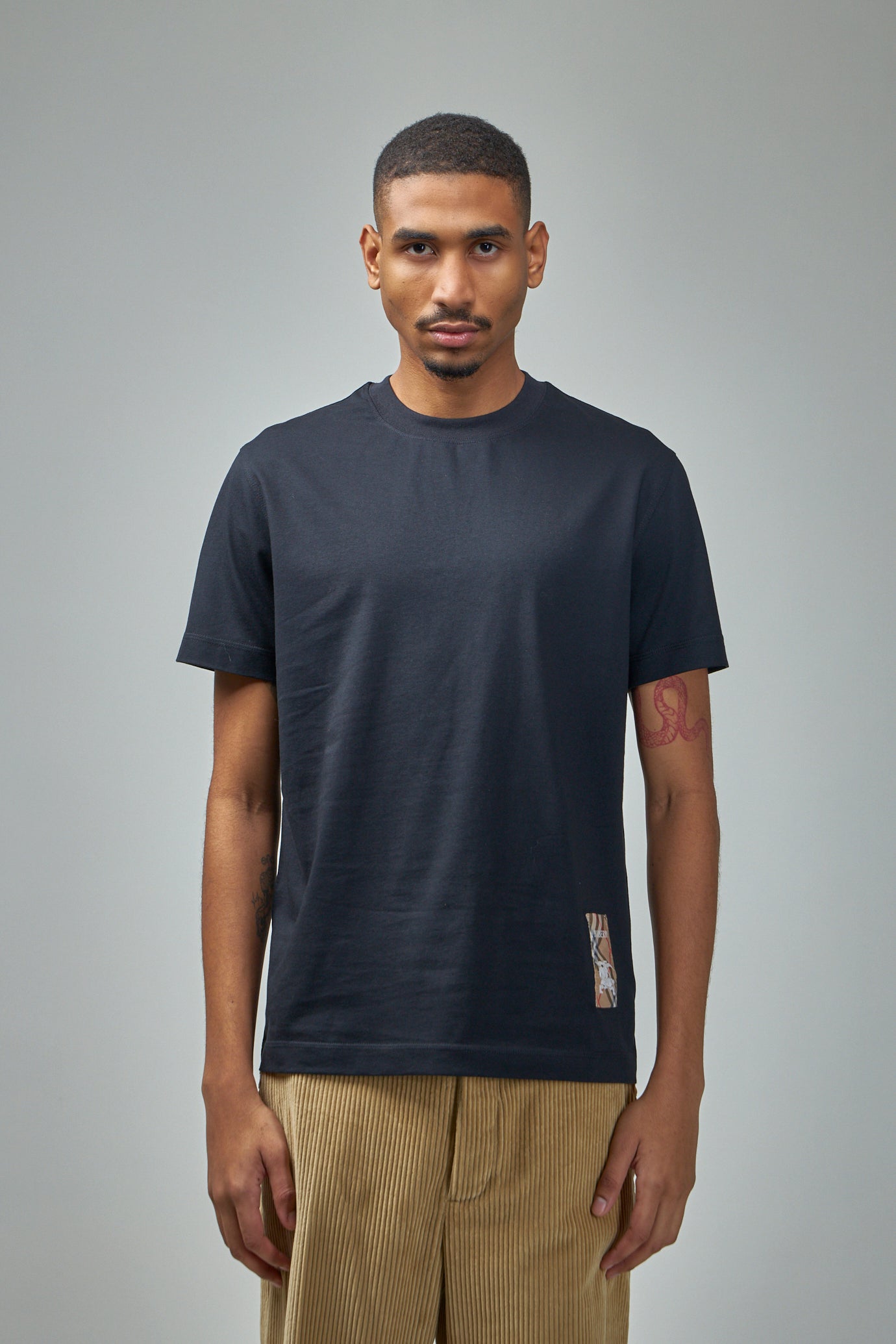 Check Label Cotton T-shirt