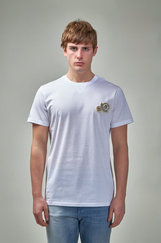 Double Logo Patch Cotton T-Shirt