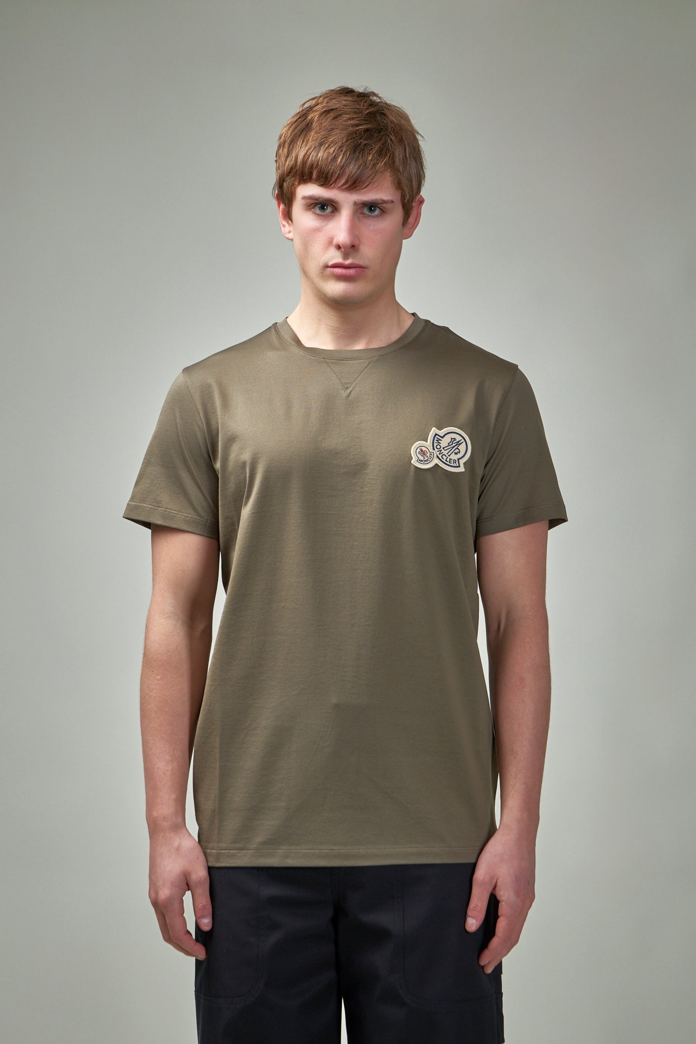 Double Logo Patch Cotton T-Shirt