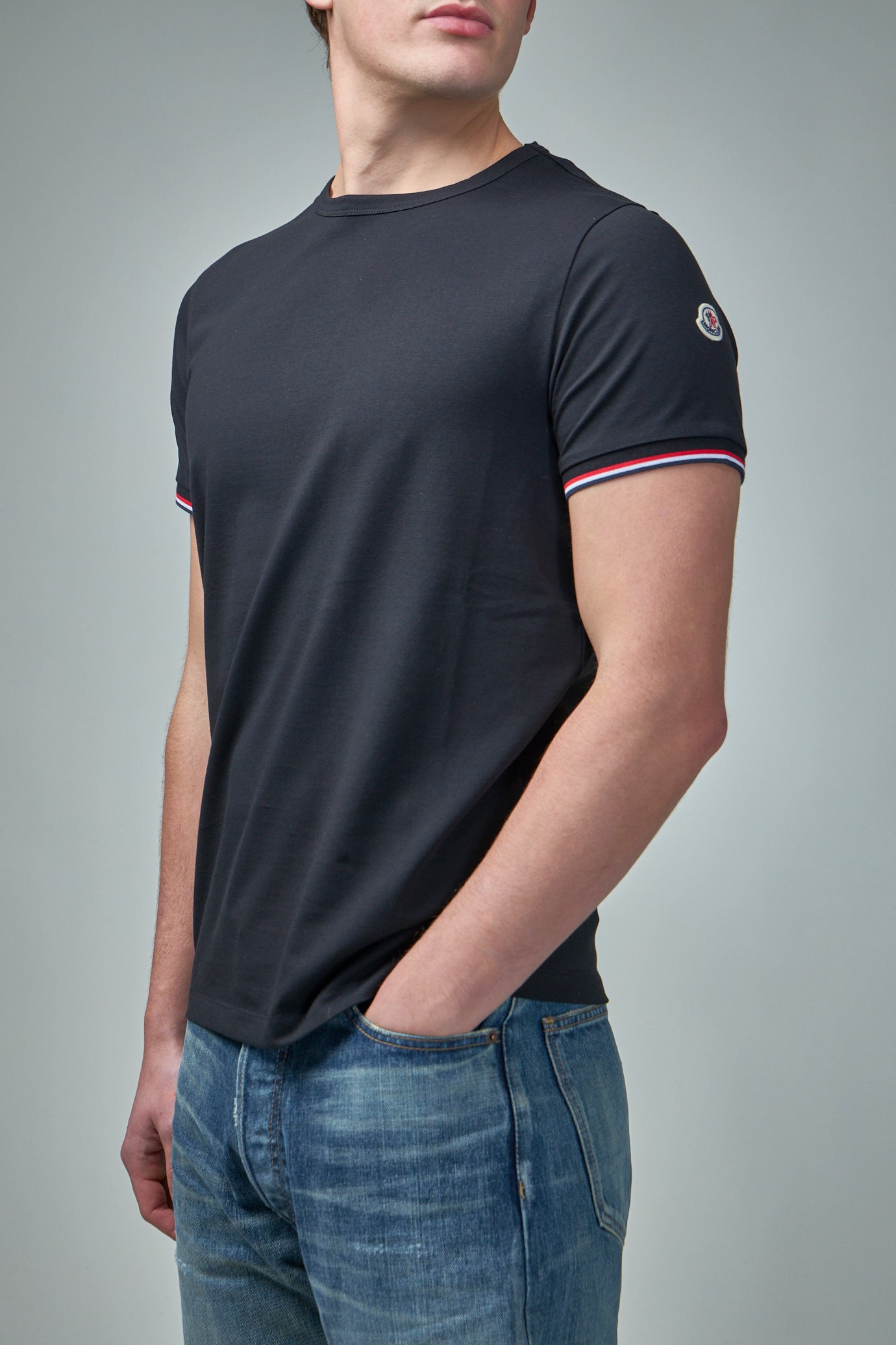 Tricolour-Trimmed Cotton T-Shirt