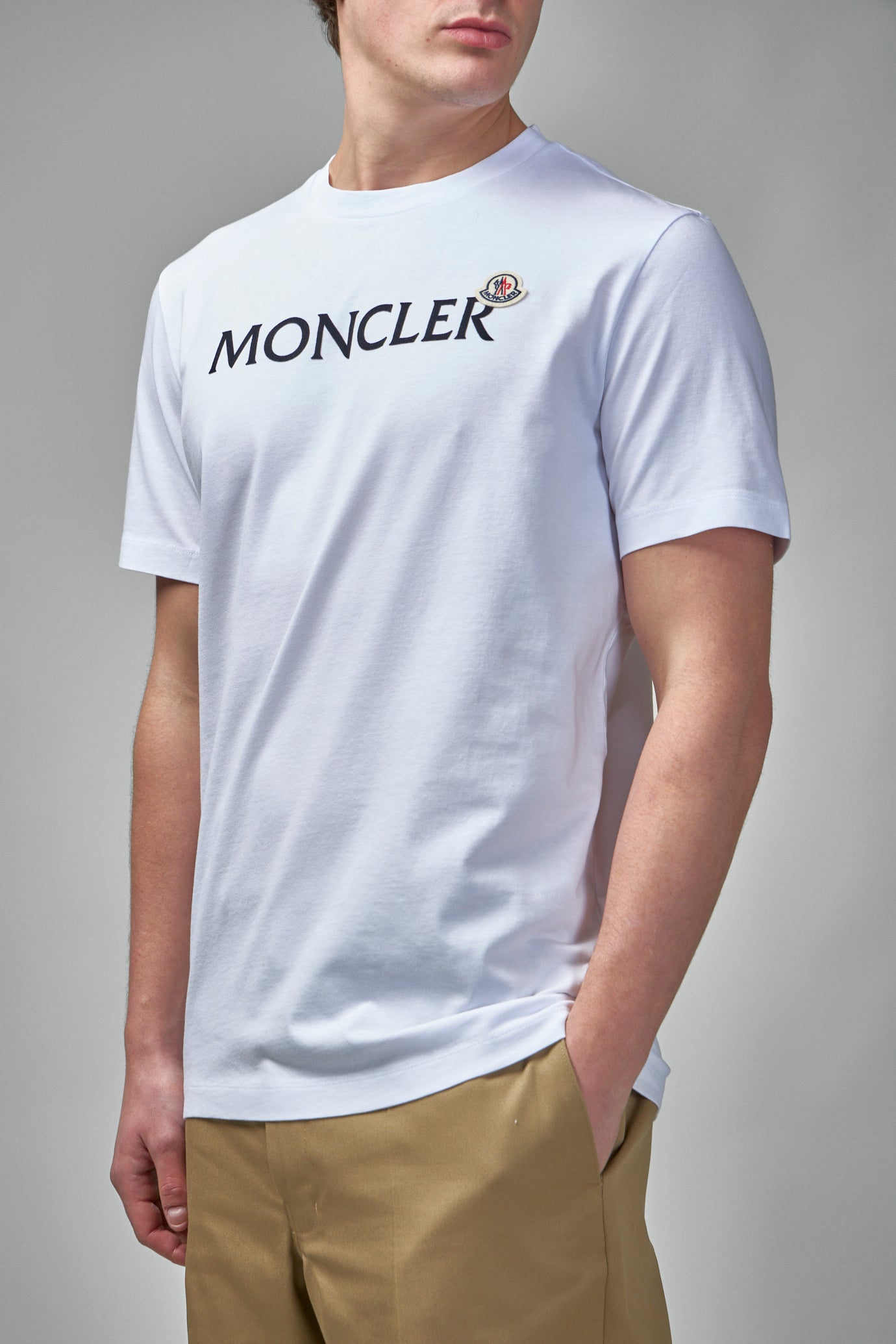 Flocked Logo Cotton T-Shirt