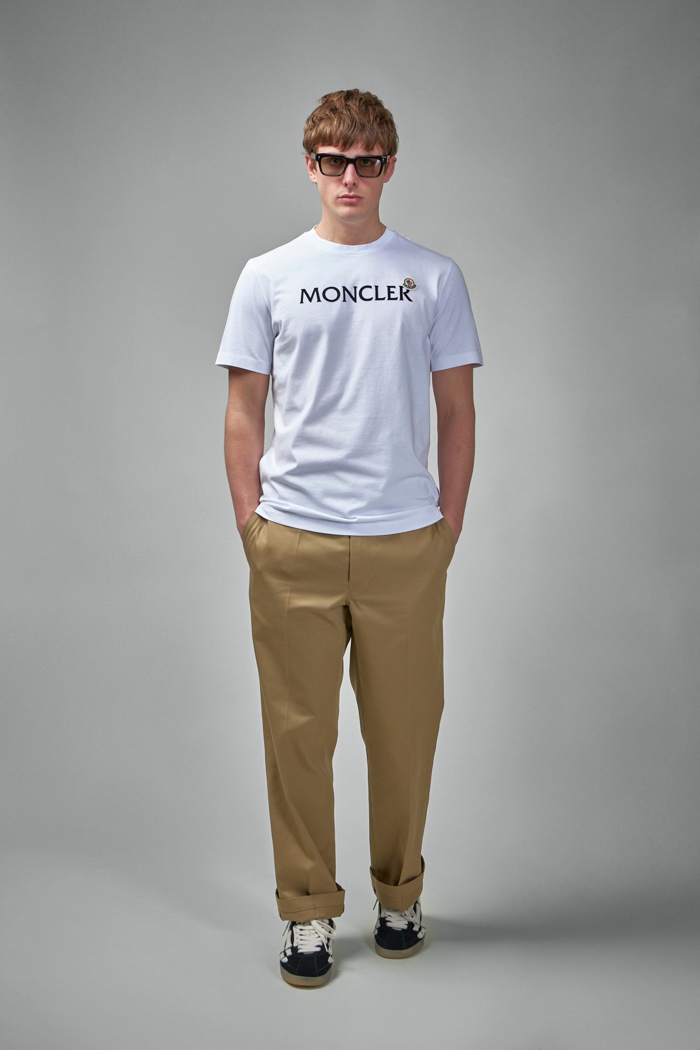 Flocked Logo Cotton T-Shirt