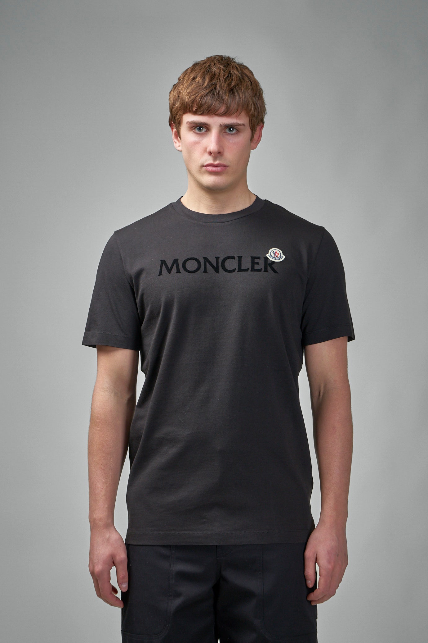Flocked Logo Cotton T-Shirt