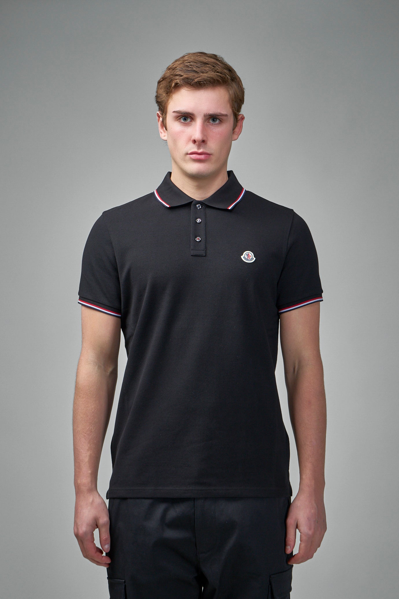 Poloshirt aus Baumwoll-Piqué mit dreifarbigem Besatz