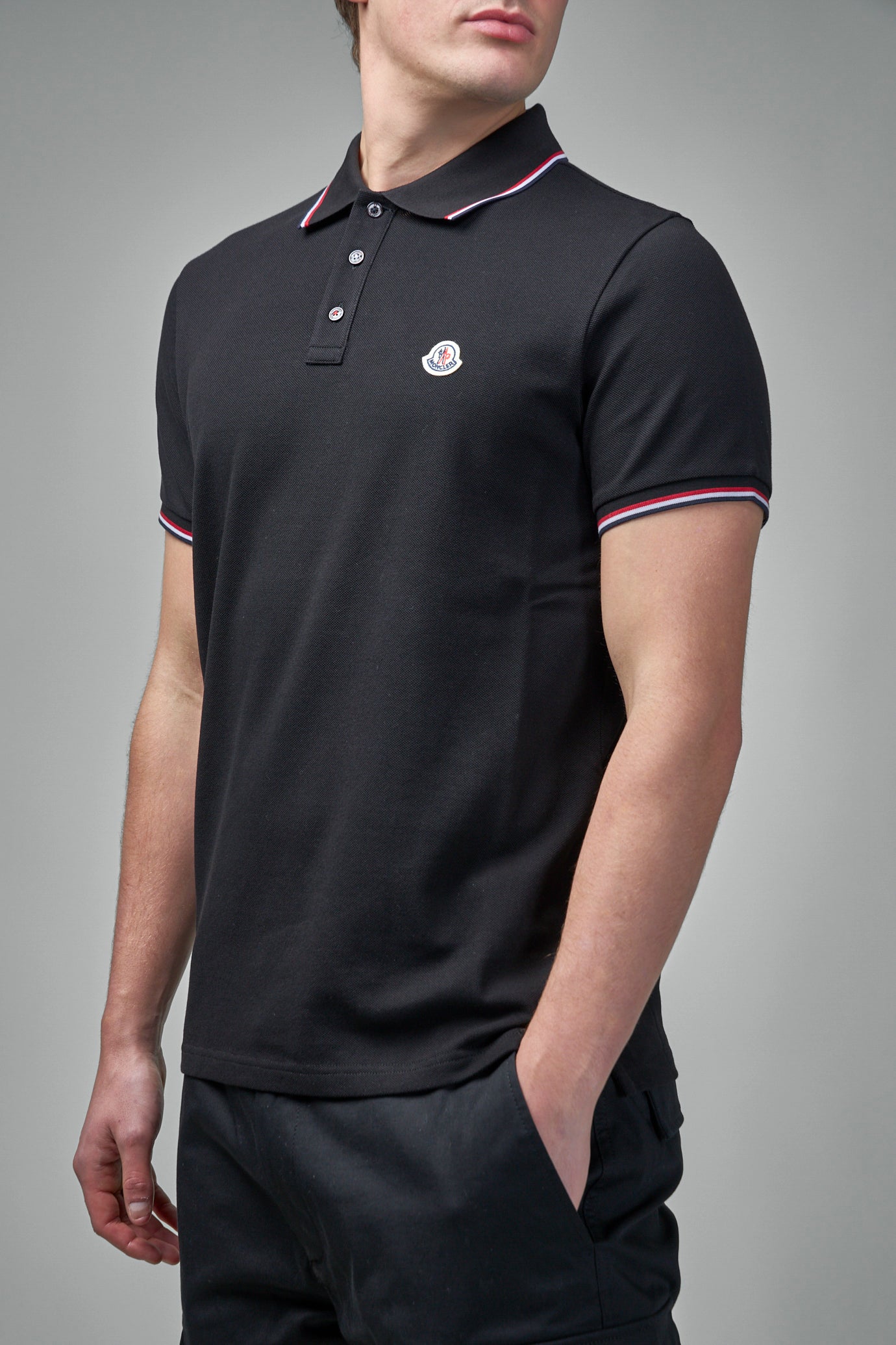 Poloshirt aus Baumwoll-Piqué mit dreifarbigem Besatz