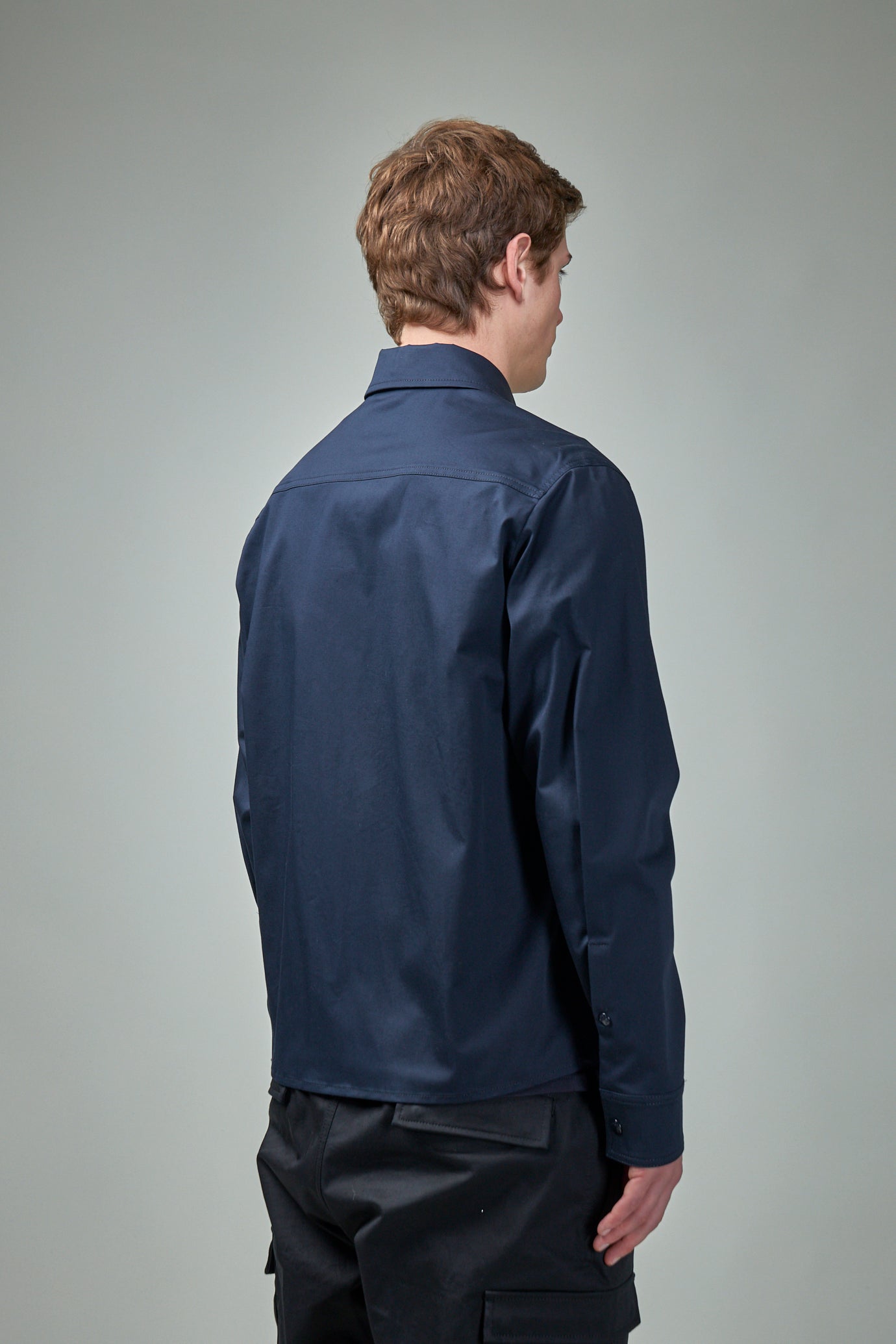 Cotton Gabardine Zip-Up Shirt Jacket