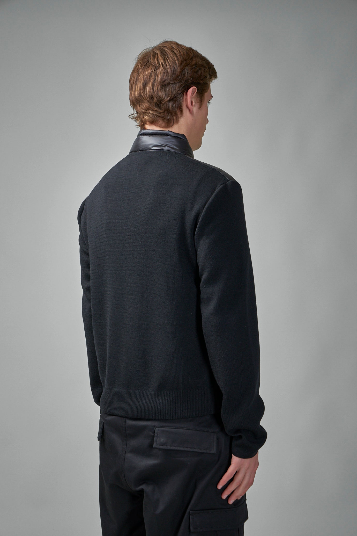 Padded Wool Zip-Up Hoodie
