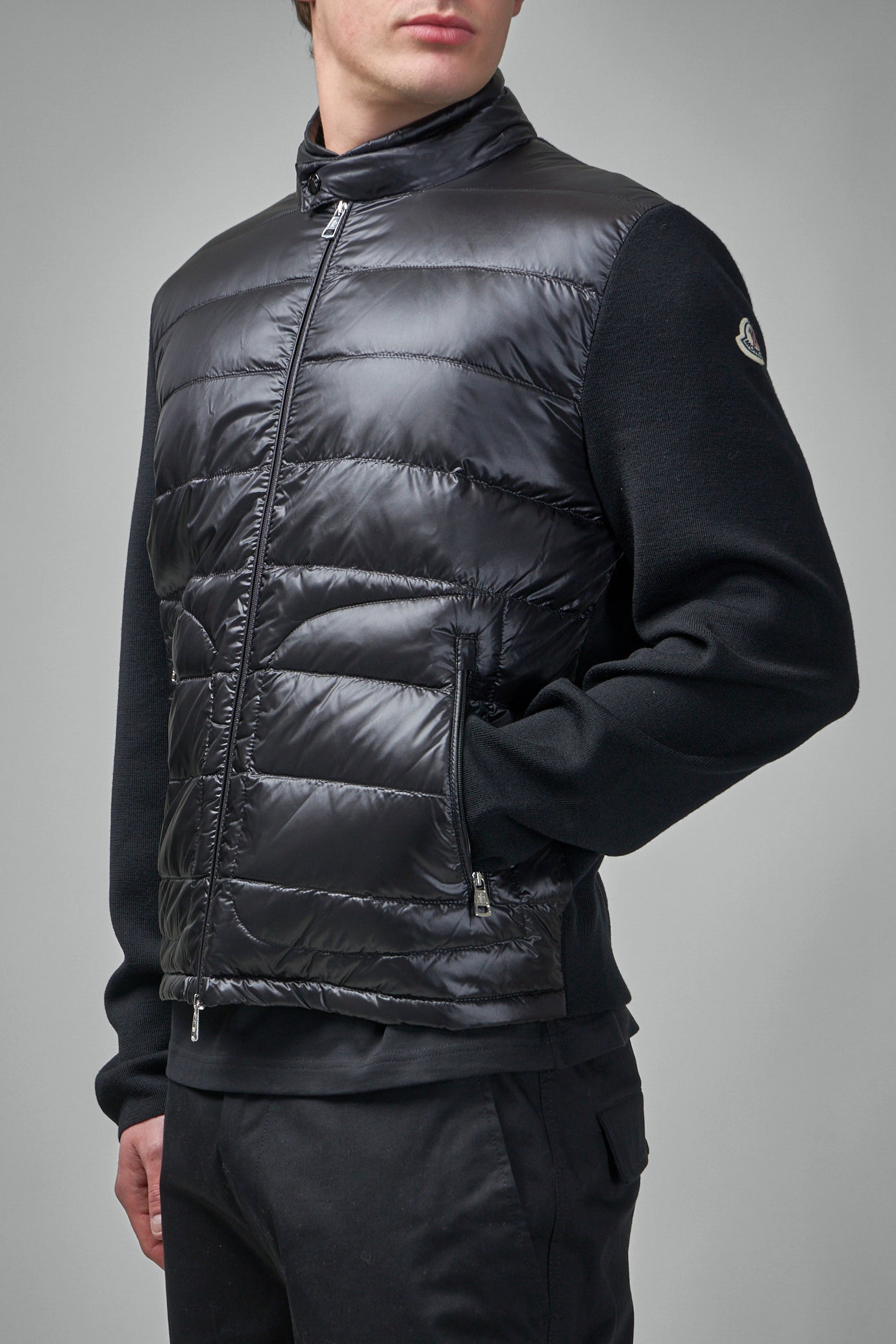 Padded Wool Zip-Up Hoodie