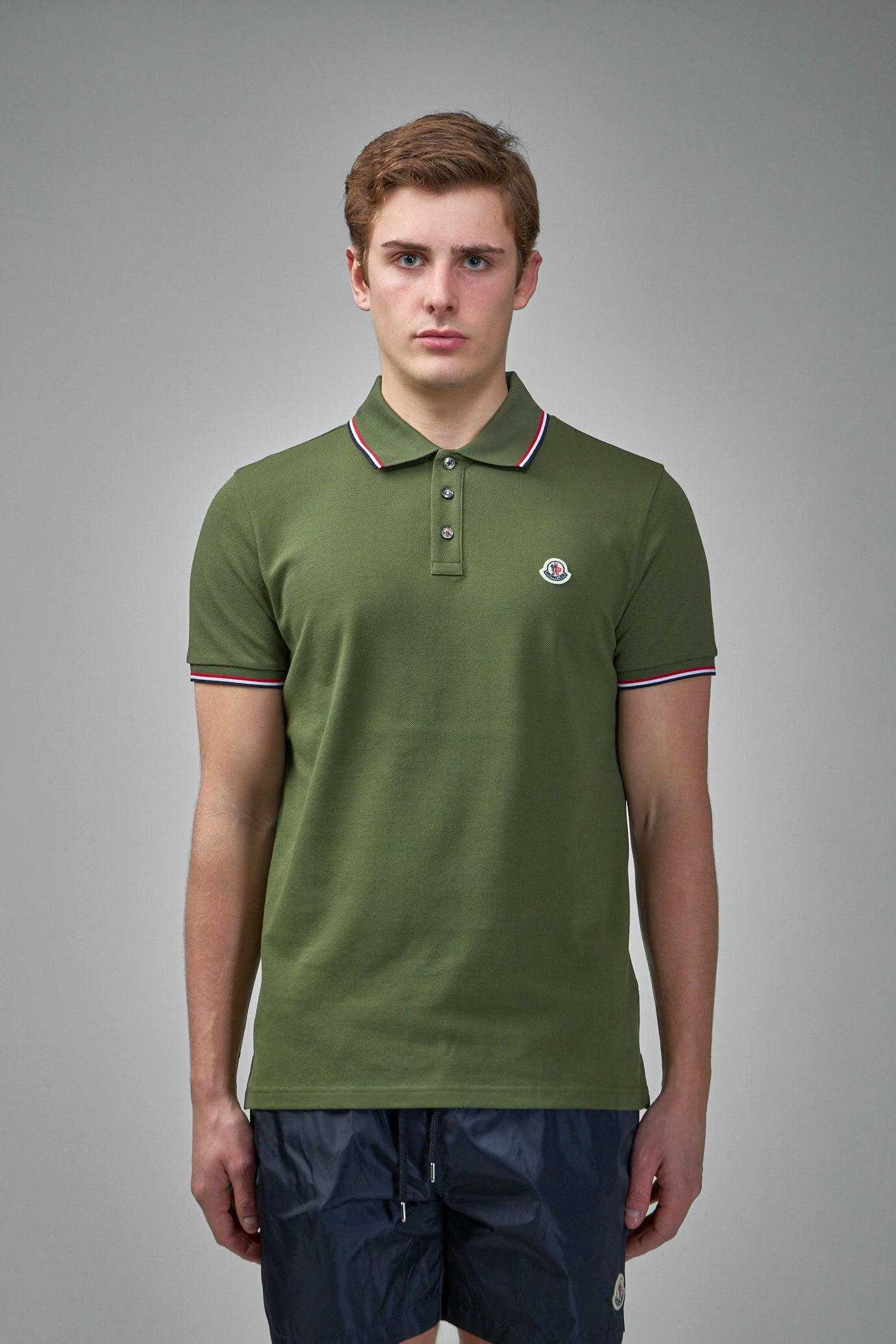 Poloshirt aus Baumwoll-Piqué mit dreifarbigem Besatz