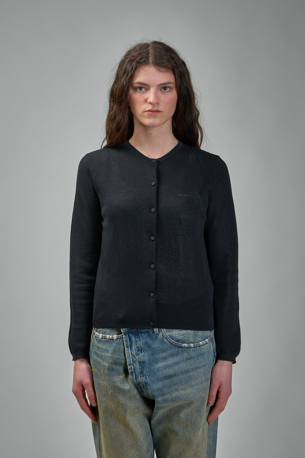 Padded Wool Zip-Up Cardigan