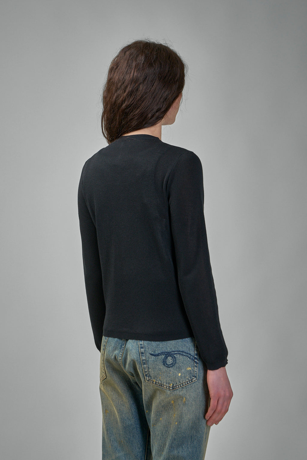 Padded Wool Zip-Up Cardigan